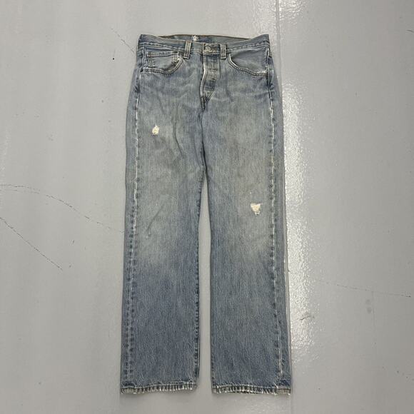 Vintage Y2k Levi's 501 Blue Straight Leg Jeans 30x30 - Picture 1 of 4